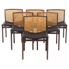Alfred Hendrickx, Set of Six Cane Rosewood Chairs, 1960s