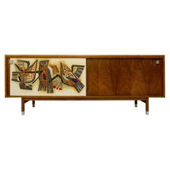 Alfred Hendrickx Sideboard for Belform with Signed Tiles by Sinclerc, circa 1960