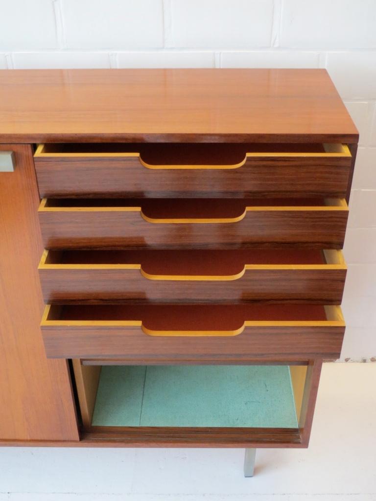 Metal Alfred Hendrickx sideboard highboard cabinet for Belform Belgium 1960s For Sale