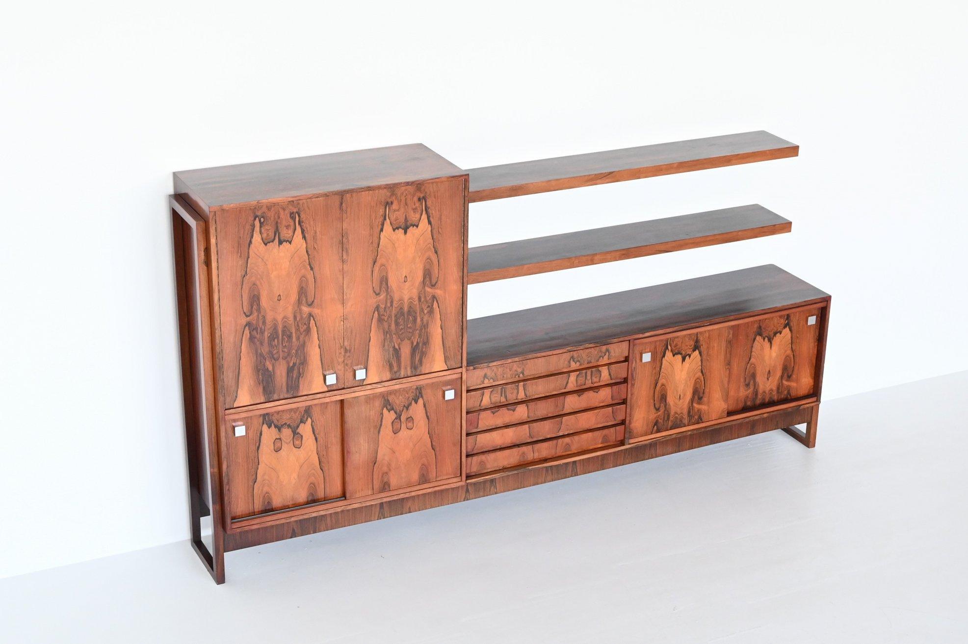 Alfred Hendrickx Style Large Rosewood Sideboard Belgium 1960 11