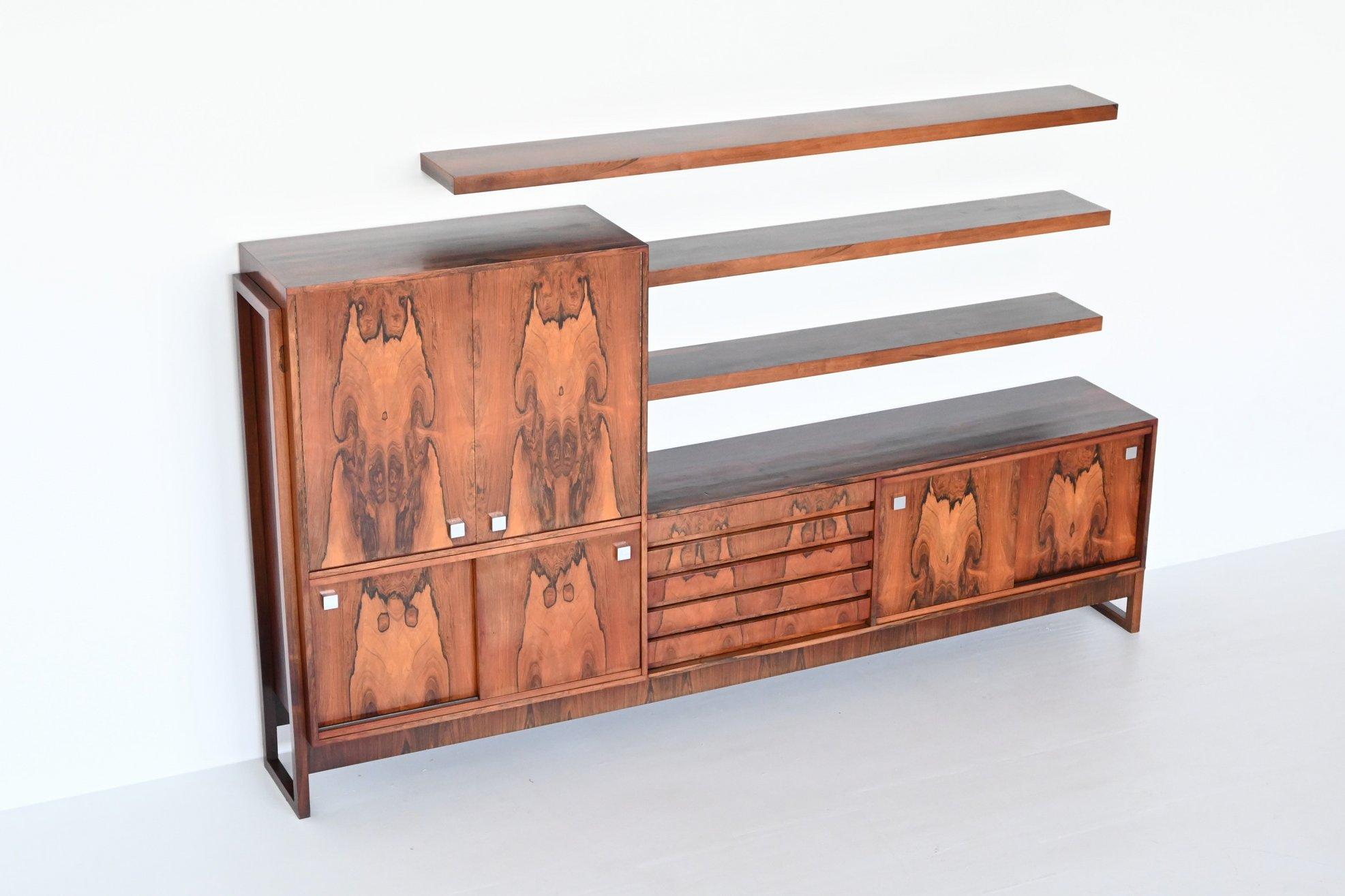 Alfred Hendrickx Style Large Rosewood Sideboard Belgium 1960 12