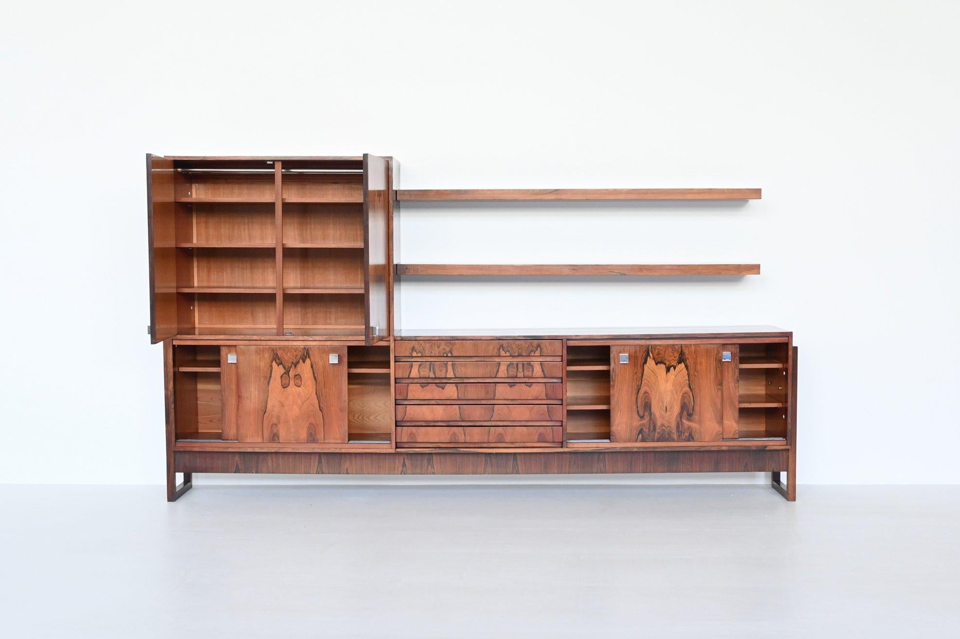 Alfred Hendrickx Style Large Rosewood Sideboard Belgium 1960 In Good Condition In Etten-Leur, NL