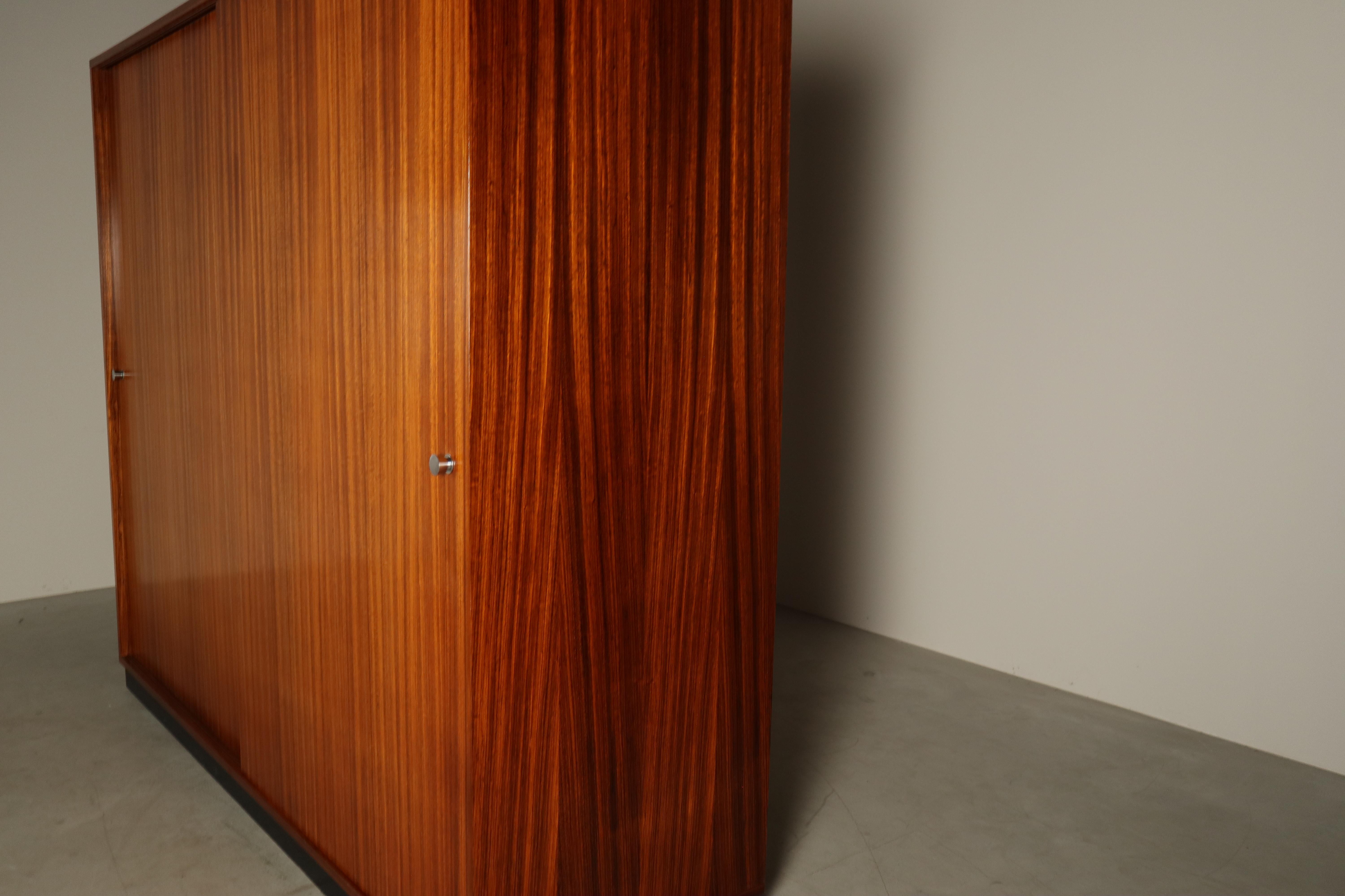 Armario Alfred Hendrickx para Belform en madera de zebrano, principios de los 60 en Bueno estado para la venta en Langemark-Poelkapelle, BE