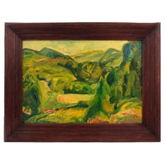 Antique Alfred Henry Maurer "Fauve Landscape" Oil on Board