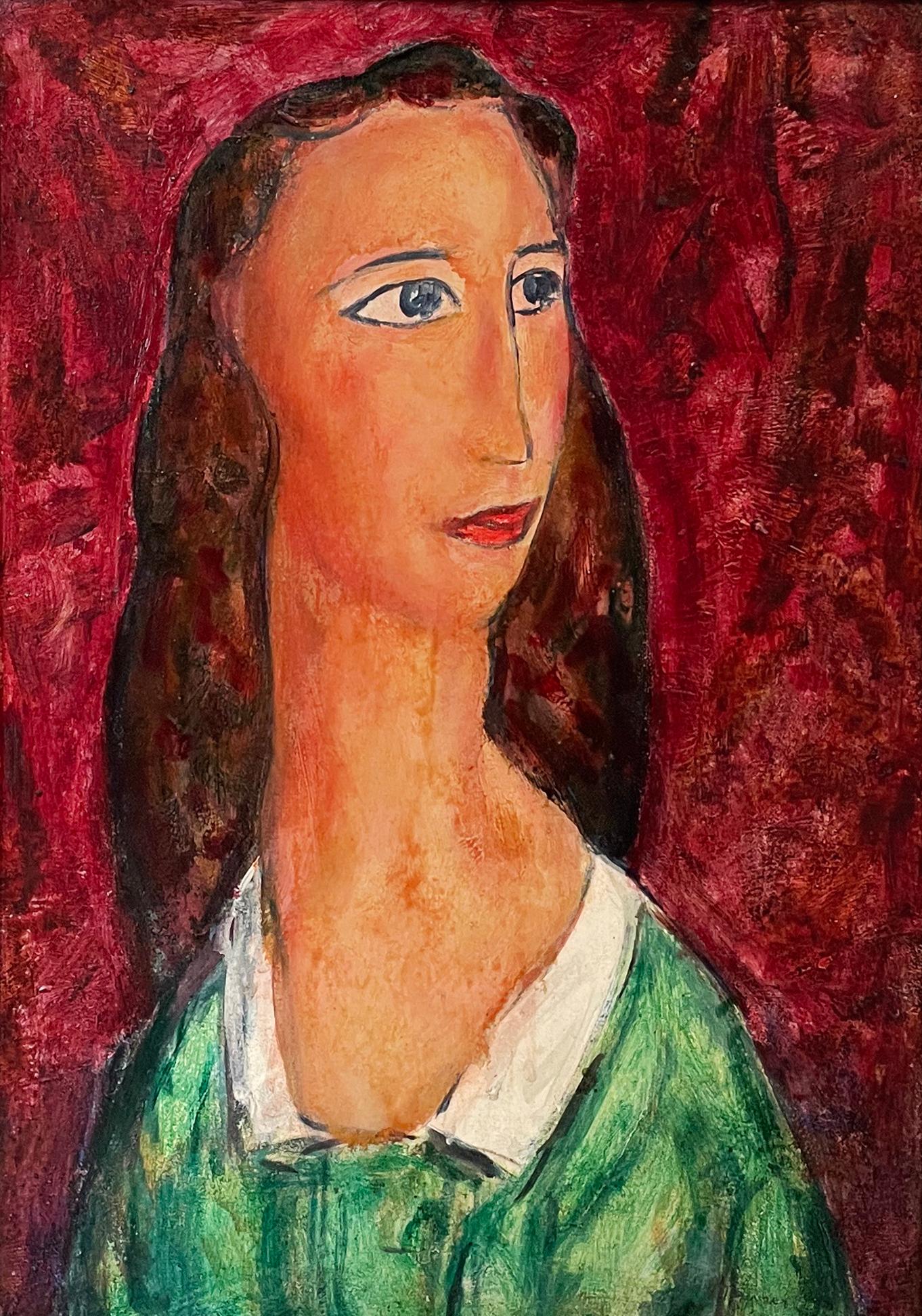 Una testa di donna ideale - Painting di Alfred Henry Maurer