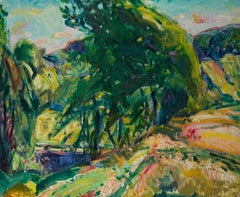 Antique Landscape with Green Tree