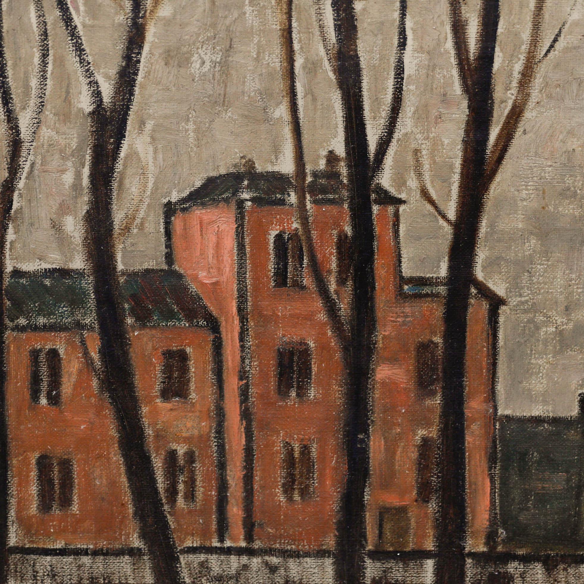 Alfred Henry Robinson Thornton NEAC (1863-1939) - 1919 Oil, Red Brick Buildings 3