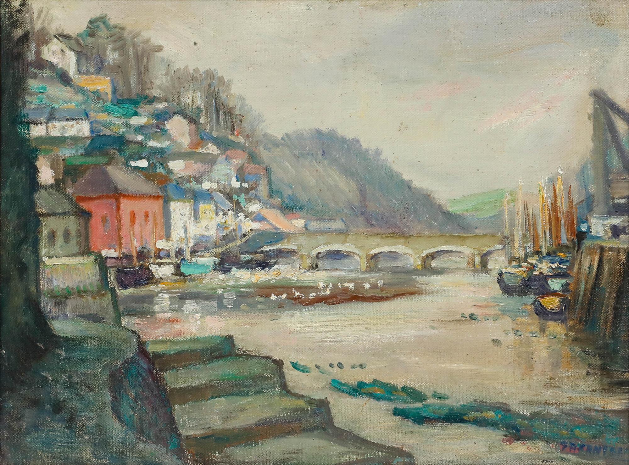 Alfred Henry Robinson Thornton NEAC (1863-1939) - Olio, Una veduta di Looe in vendita 1