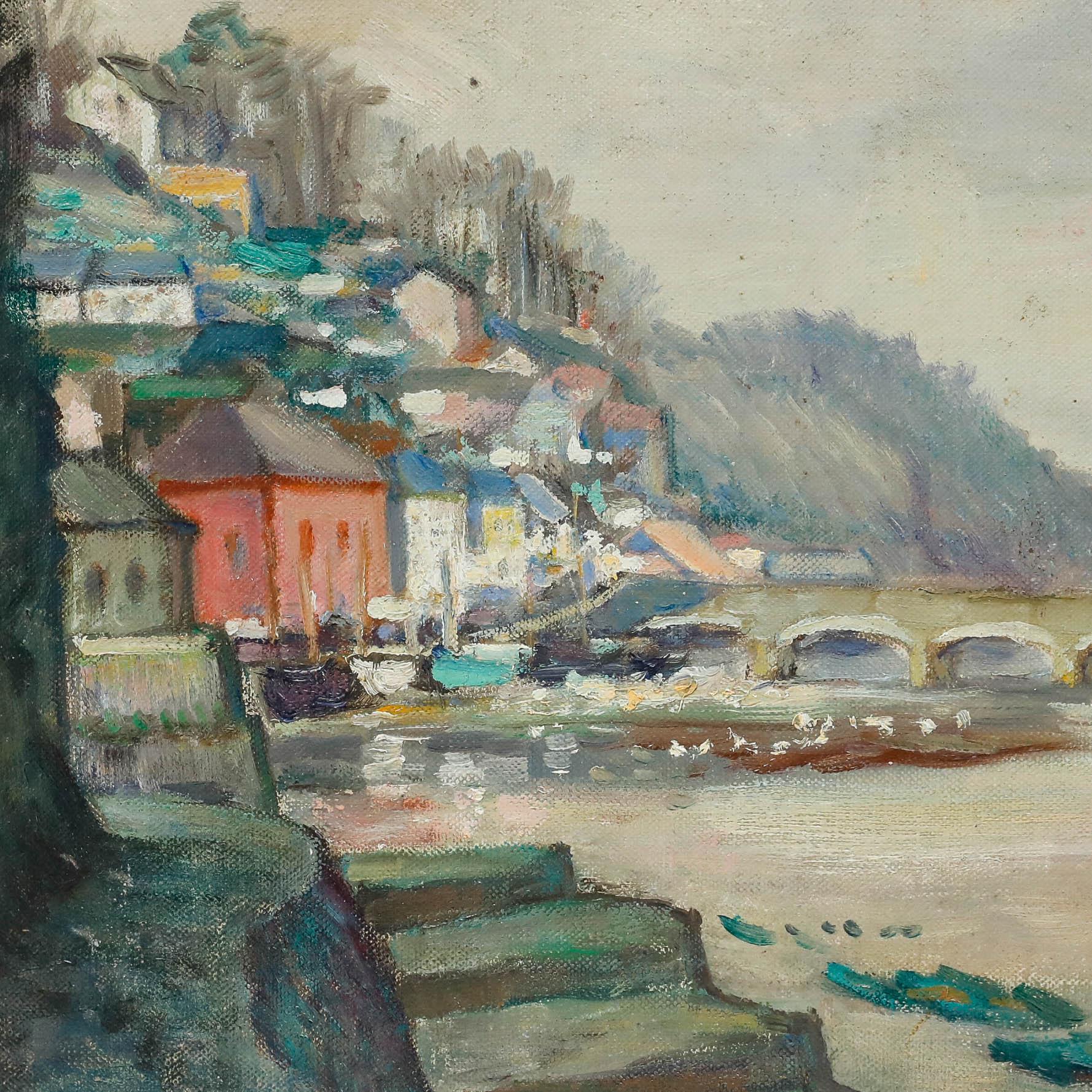 Alfred Henry Robinson Thornton NEAC (1863-1939) - Olio, Una veduta di Looe in vendita 3