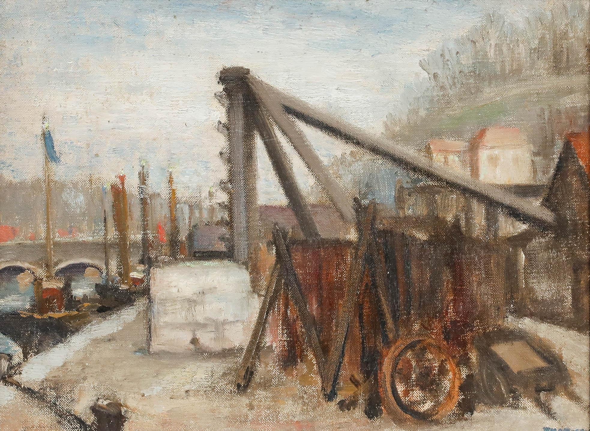 Alfred Henry Robinson Thornton NEAC (1863-1939) - Olio, Il cantiere navale in vendita 1