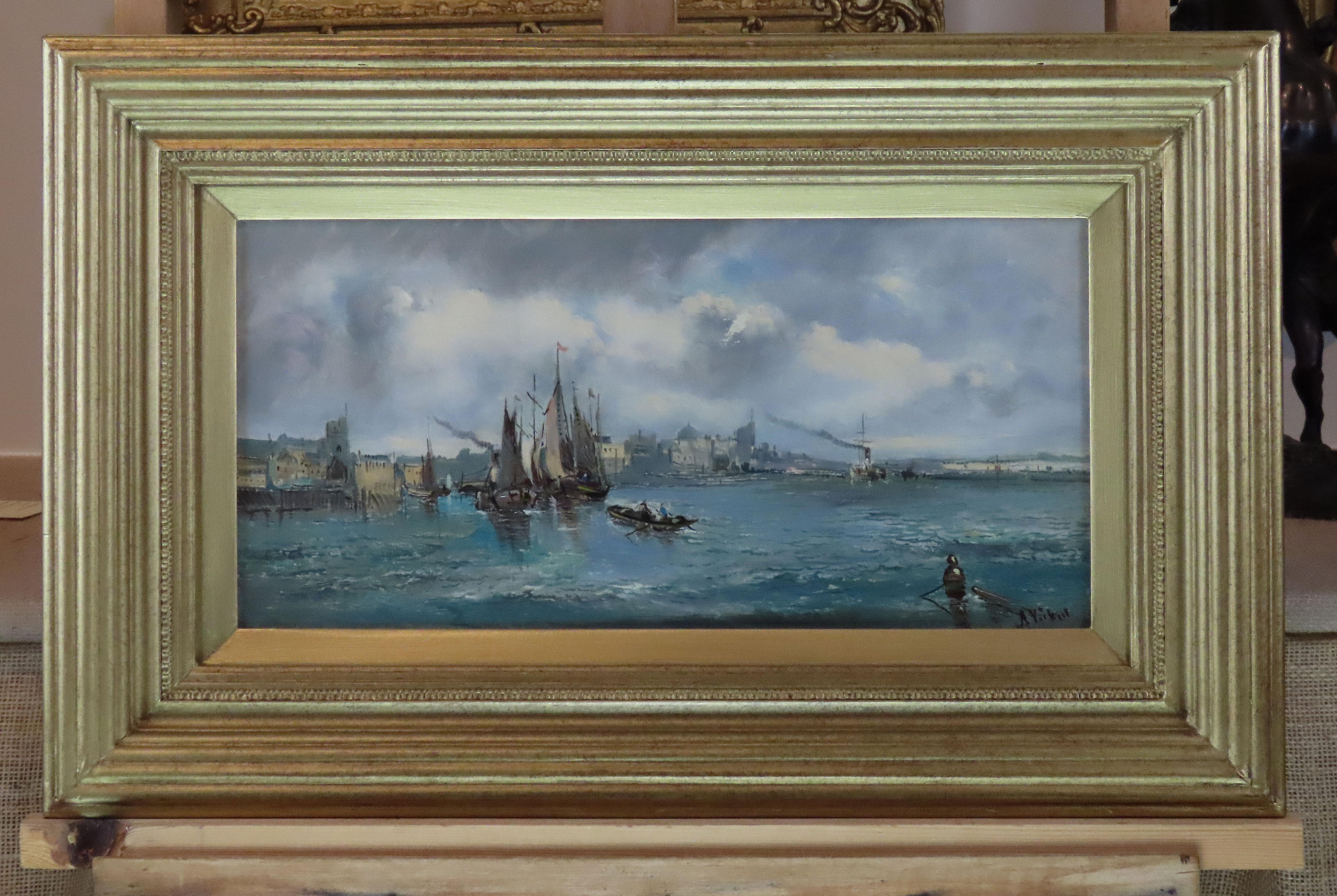 Huile sur toile d'origine, Alfred Henry Vickers. 