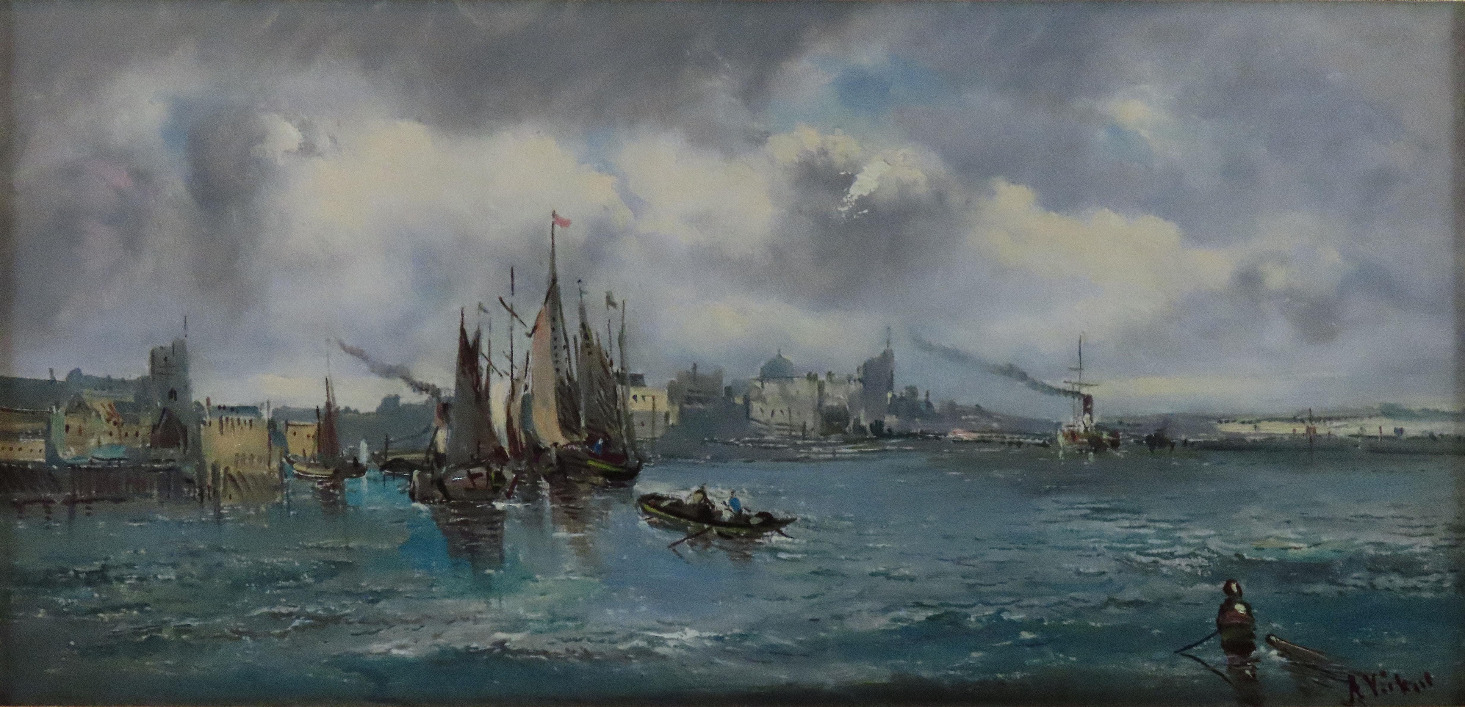 Huile sur toile d'origine, Alfred Henry Vickers. 