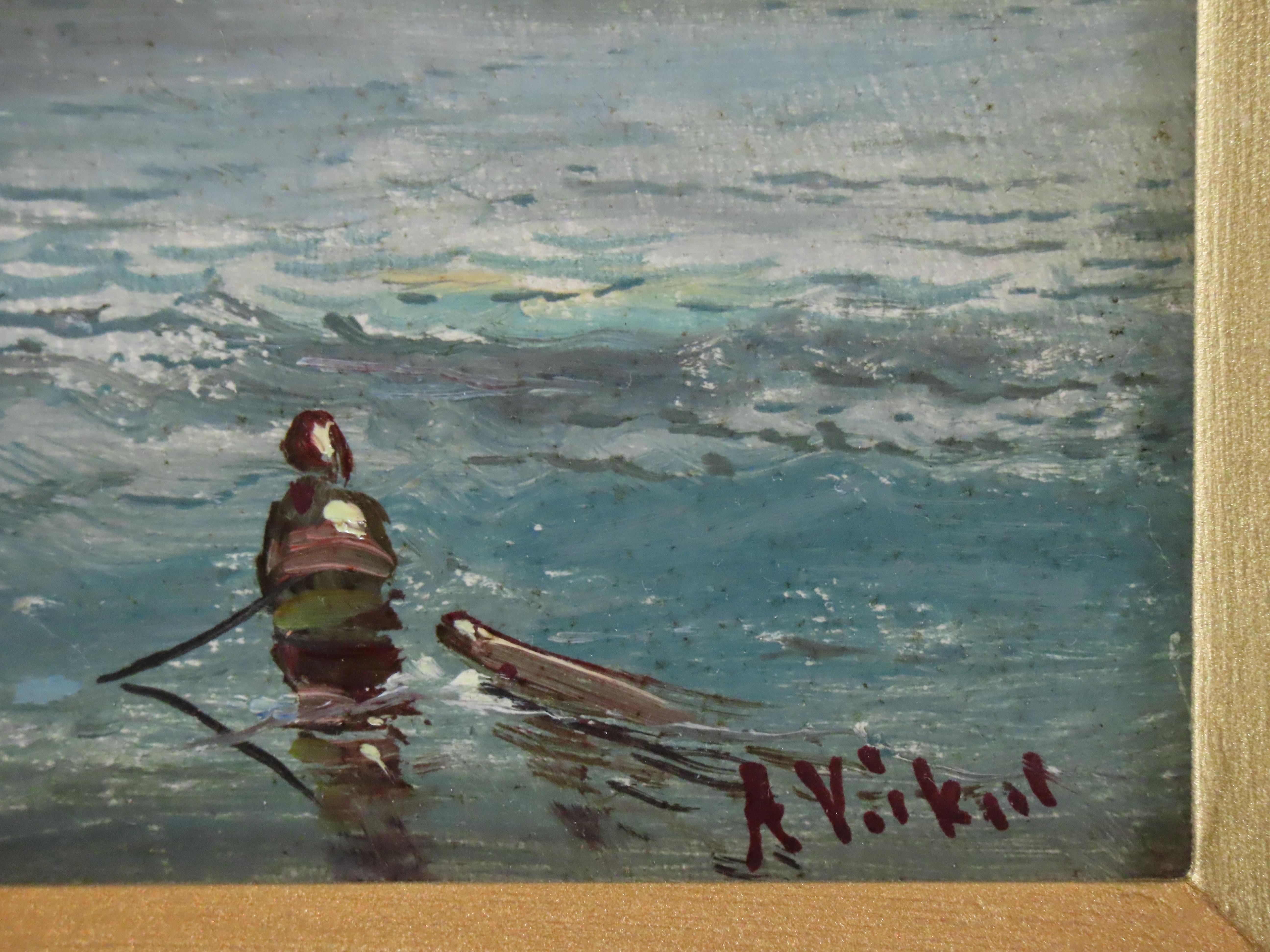 Huile sur toile d'origine, Alfred Henry Vickers. 