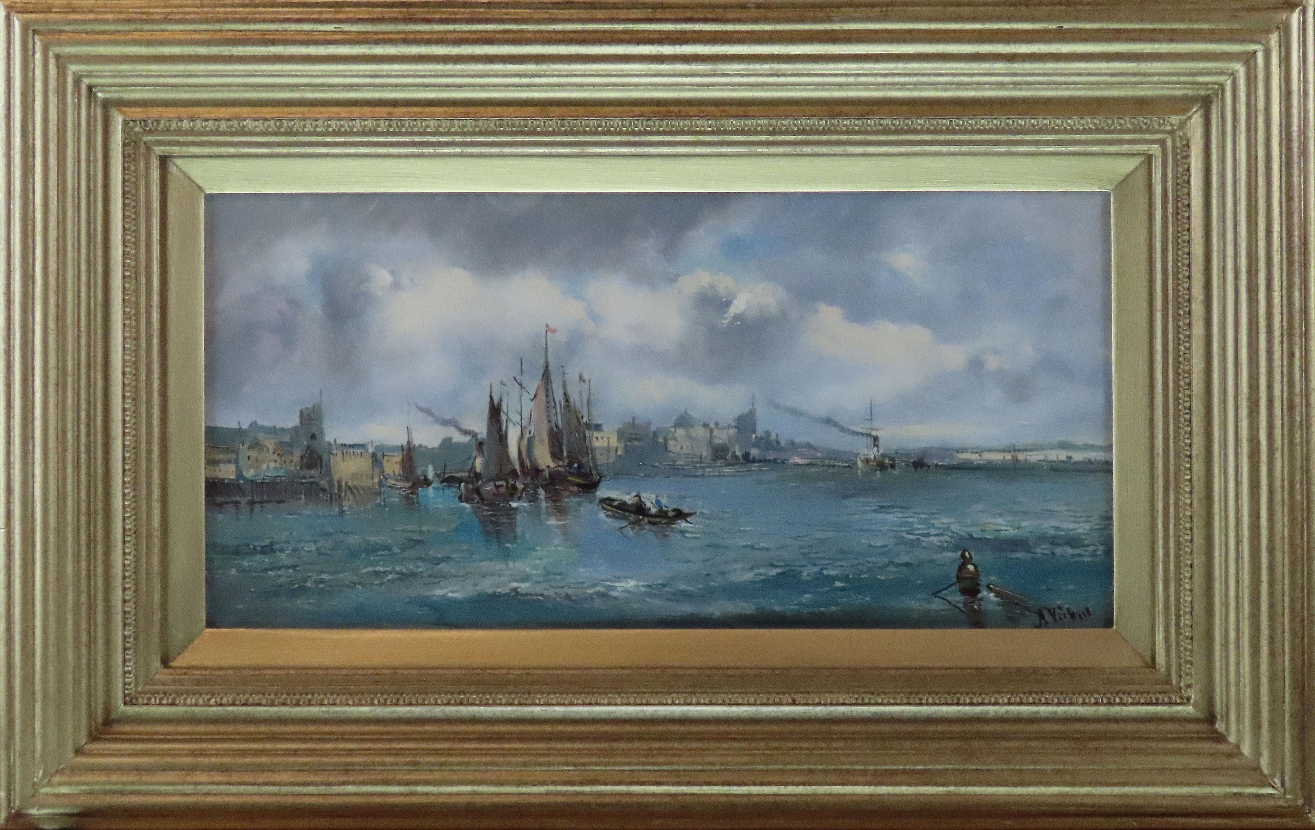 Original Oil on Canvas, Alfred Henry Vickers. "Near Harwich"
