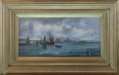 Óleo original sobre lienzo, Alfred Henry Vickers. "Cerca de Harwich"
