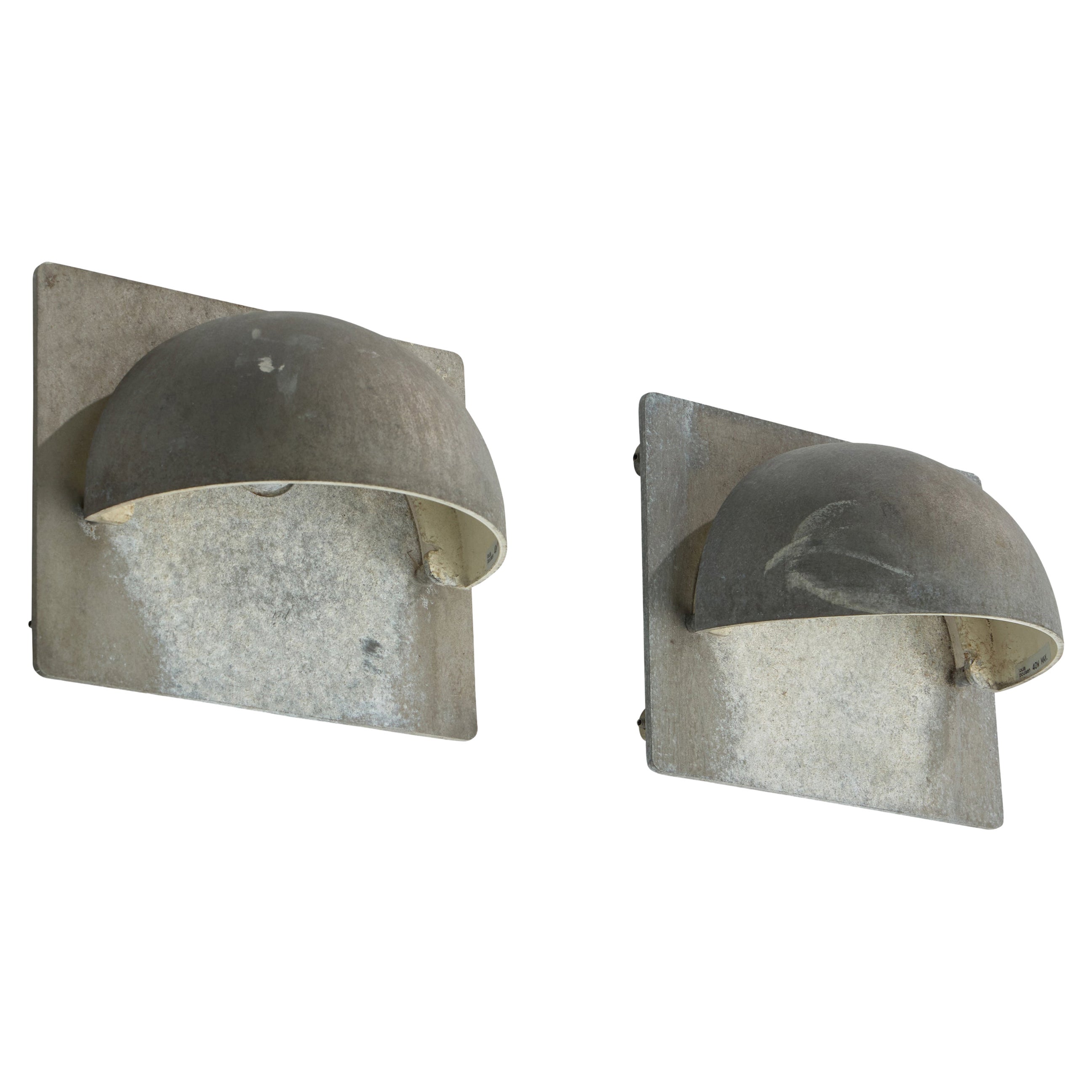 Alfred Homann, Wall Lights, Galvanized Steel, Denmark, 1990s