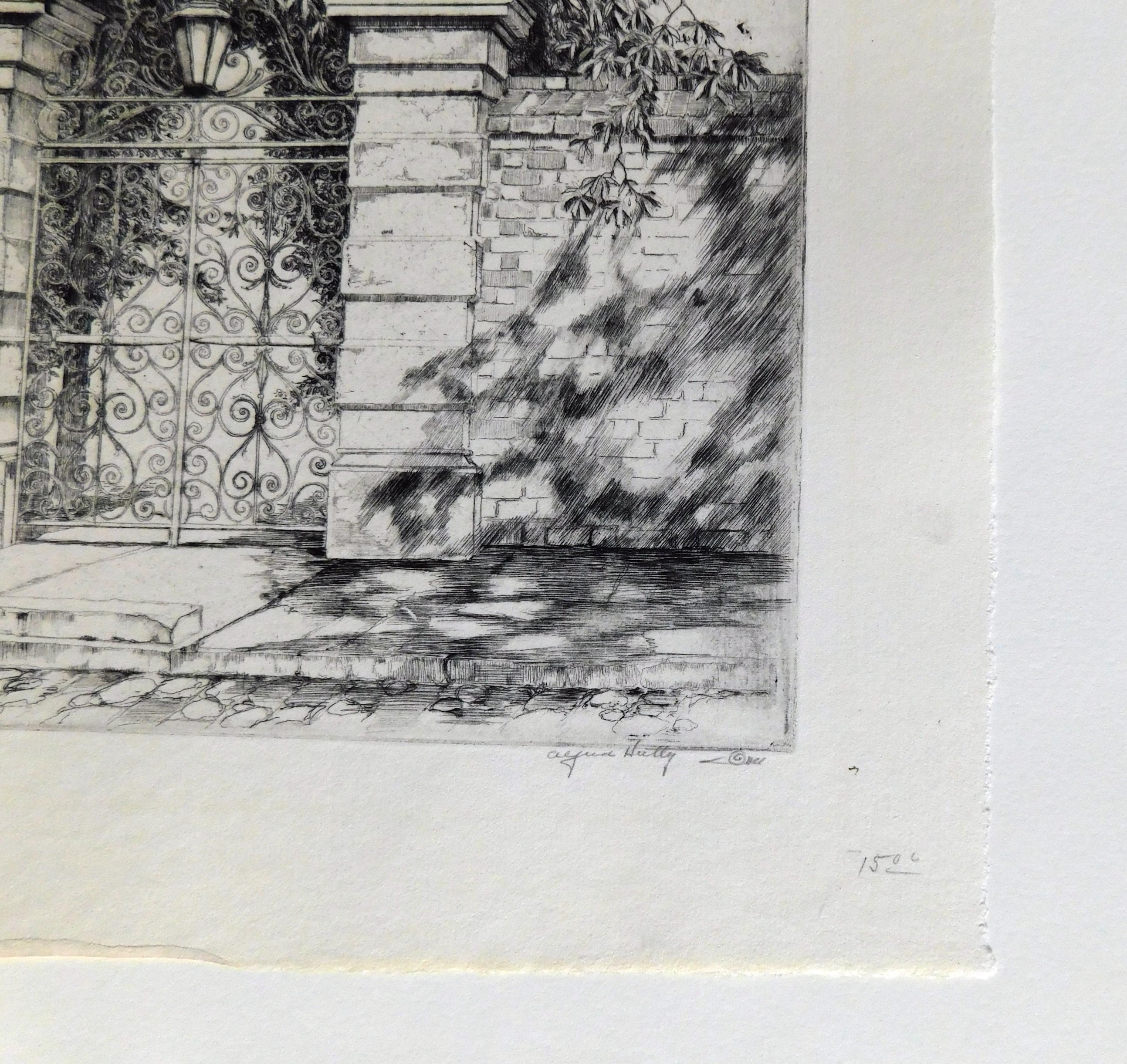 Alfred Hutty Original Etching, circa 1935, “The Sword Gate”  In Good Condition In Phoenix, AZ