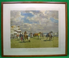 "Unsaddling At Epsom, Summer Meeting" 1932 Colour Print By Sir Alfred J Munnings