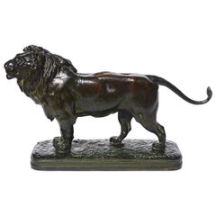 Antique Alfred Jacquemart Bronze Lion