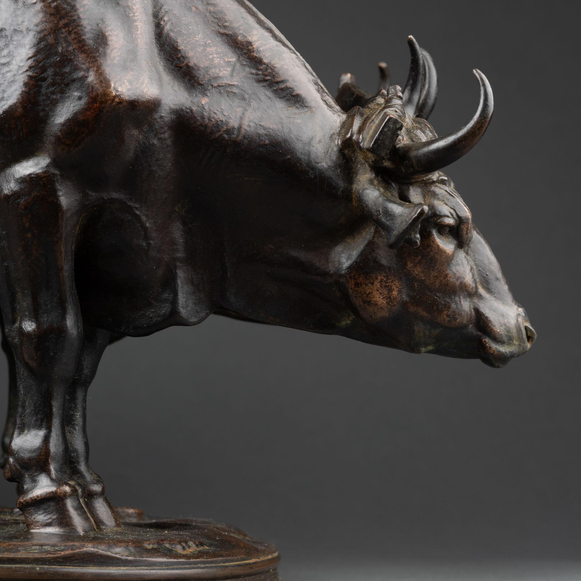 Alfred Jacquemart: „Harnessed oxen“, F.Barbedienne-Bronzeskulptur aus Bronzeskulptur, XIX. Jahrhundert im Angebot 1