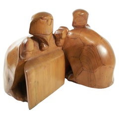 Alfred James Perry, Mid-Century Turtle Bookends, Signed & Dated, circa 1950