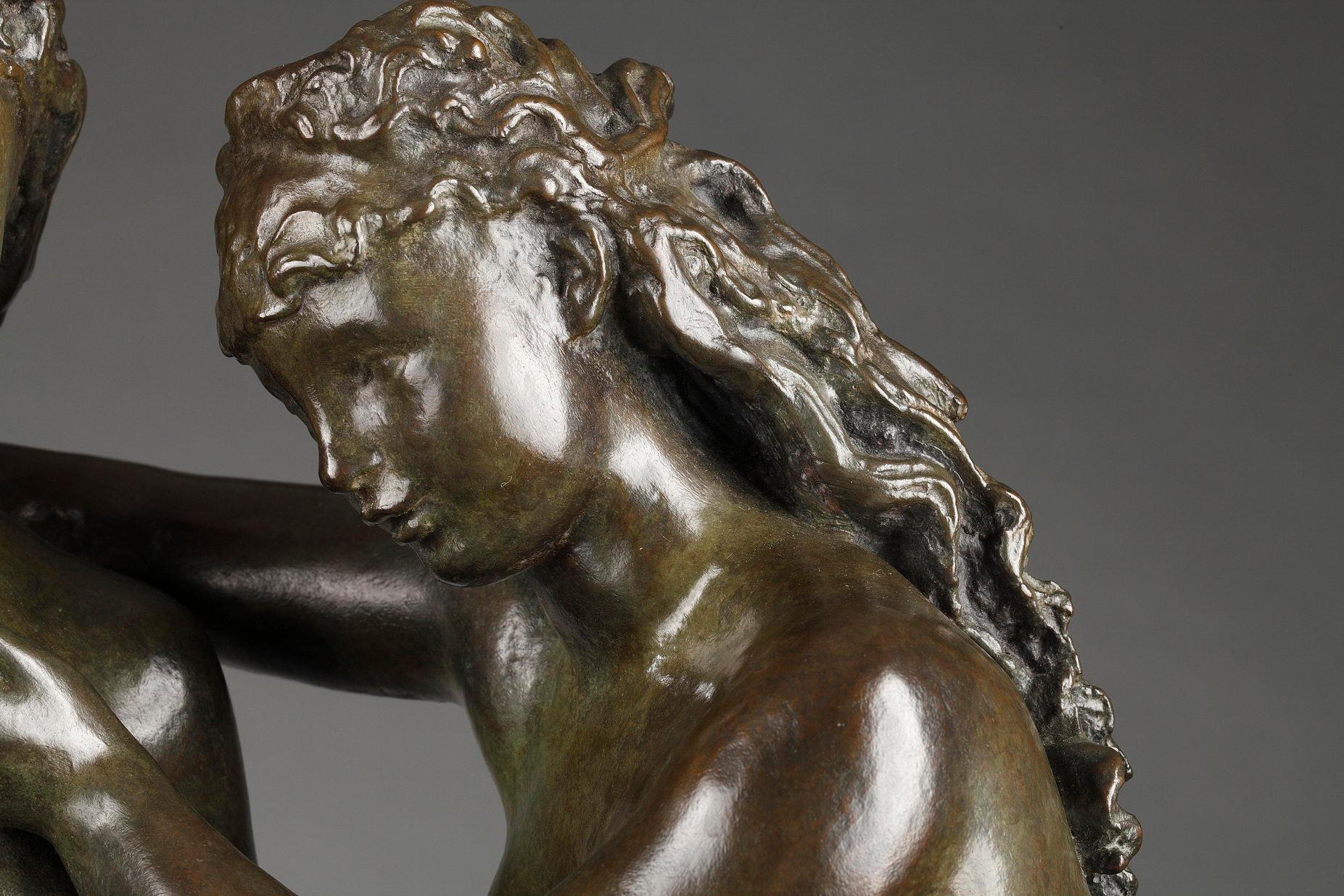 The Three Graces
by Alfred JANNIOT (1889-1969)

A bronze group with a nuanced brownish green patina
Signed on the side of the base 