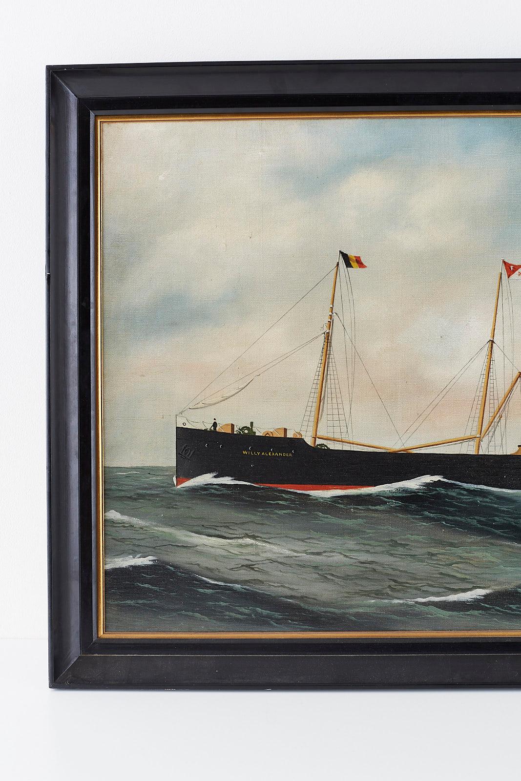 Steamship Willy  - Victorian Painting by Alfred Jensen