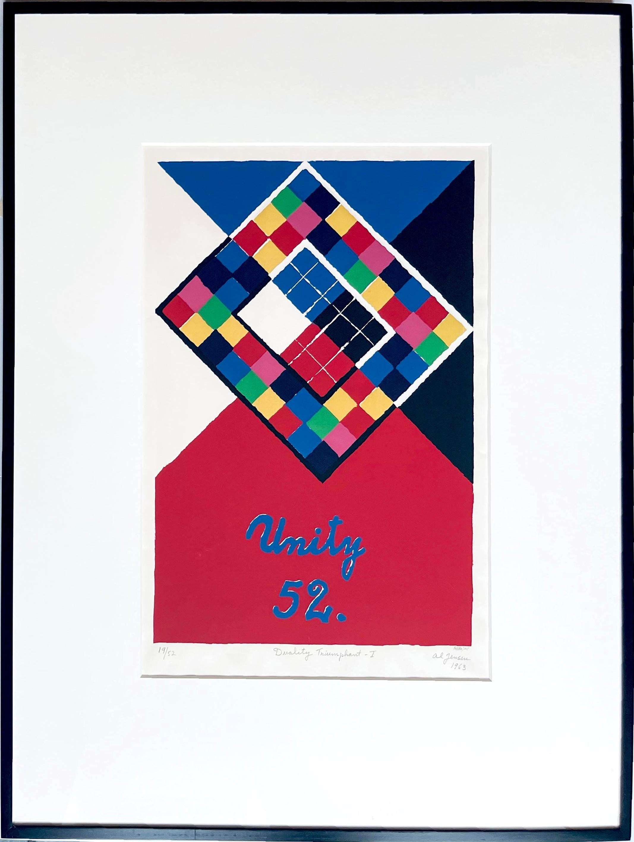 Alfred Jensen, Duality Triumphant I, 1963 Geometric Abstraction Signed/N Framed For Sale 1