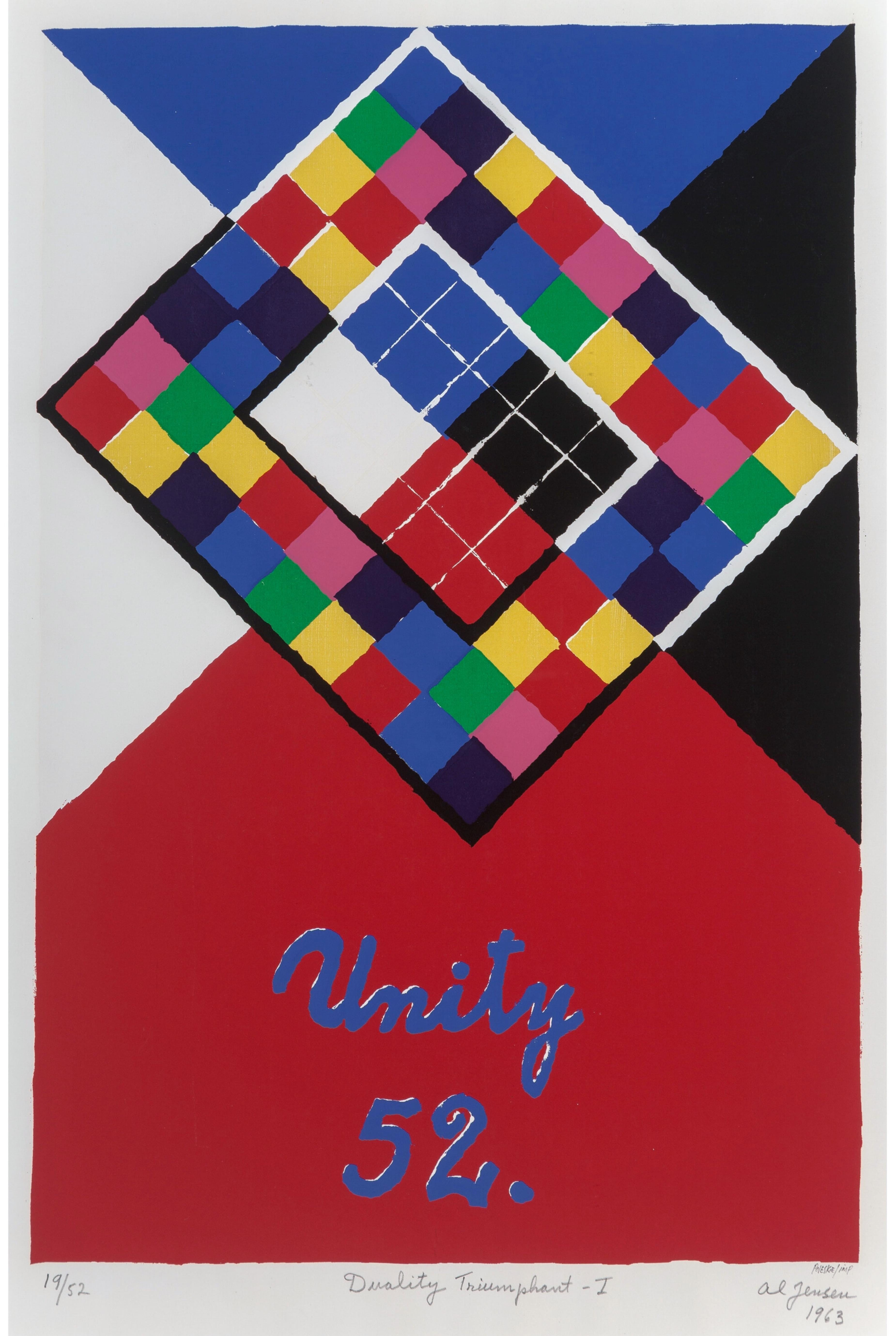 Alfred Jensen, Duality Triumphant I, 1963 Geometric Abstraction Signed/N Framed For Sale 7