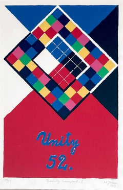 Alfred Jensen, Duality Triumphant I, 1963 Astrazione geometrica firmata/incorniciata