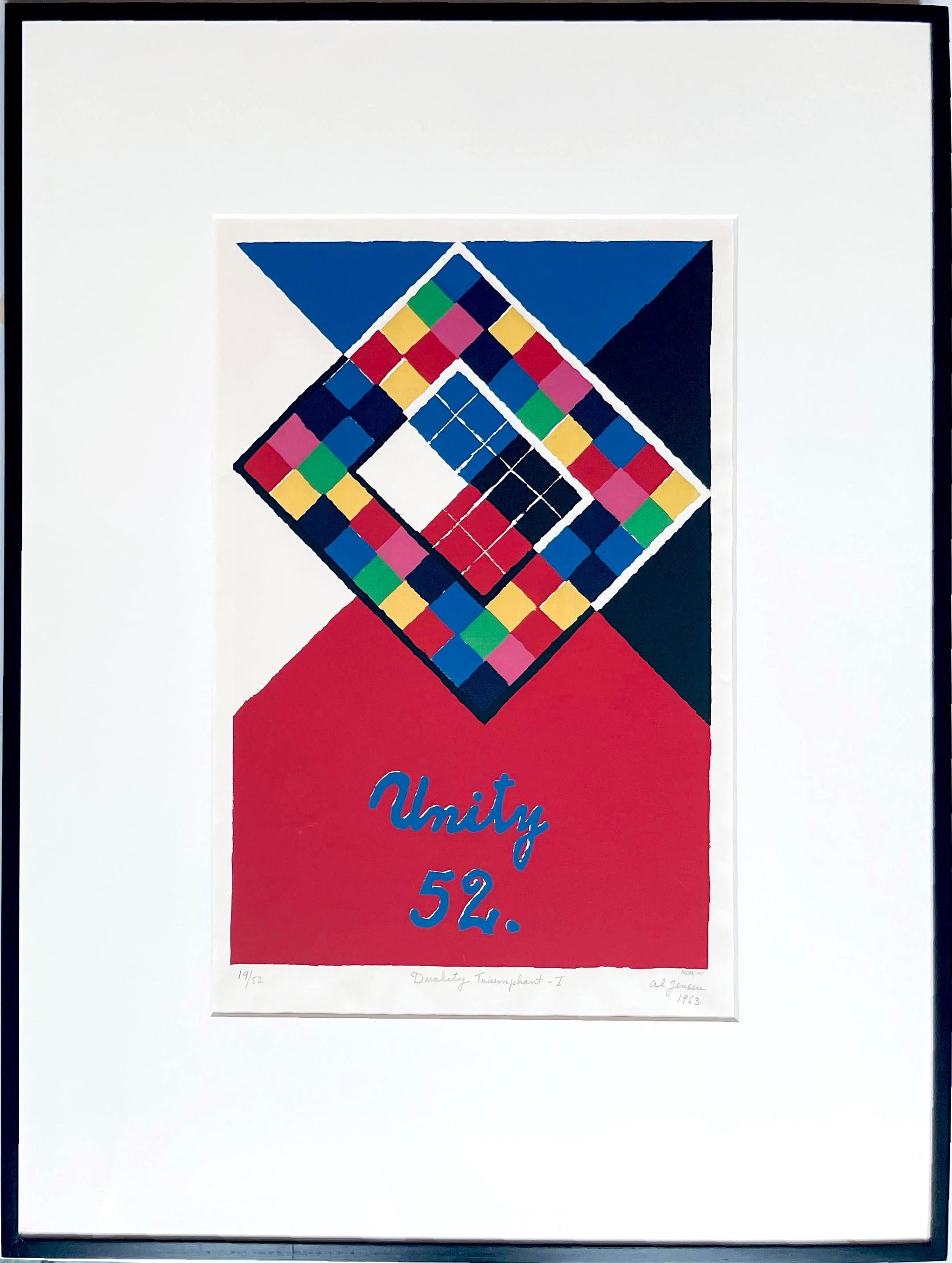 Duality Triumphant I (Mid Century Modern Geometric Abstraction) - Print by Alfred Jensen
