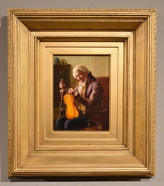 Oil Painting by Alfred John Bouchette "The Violinist"