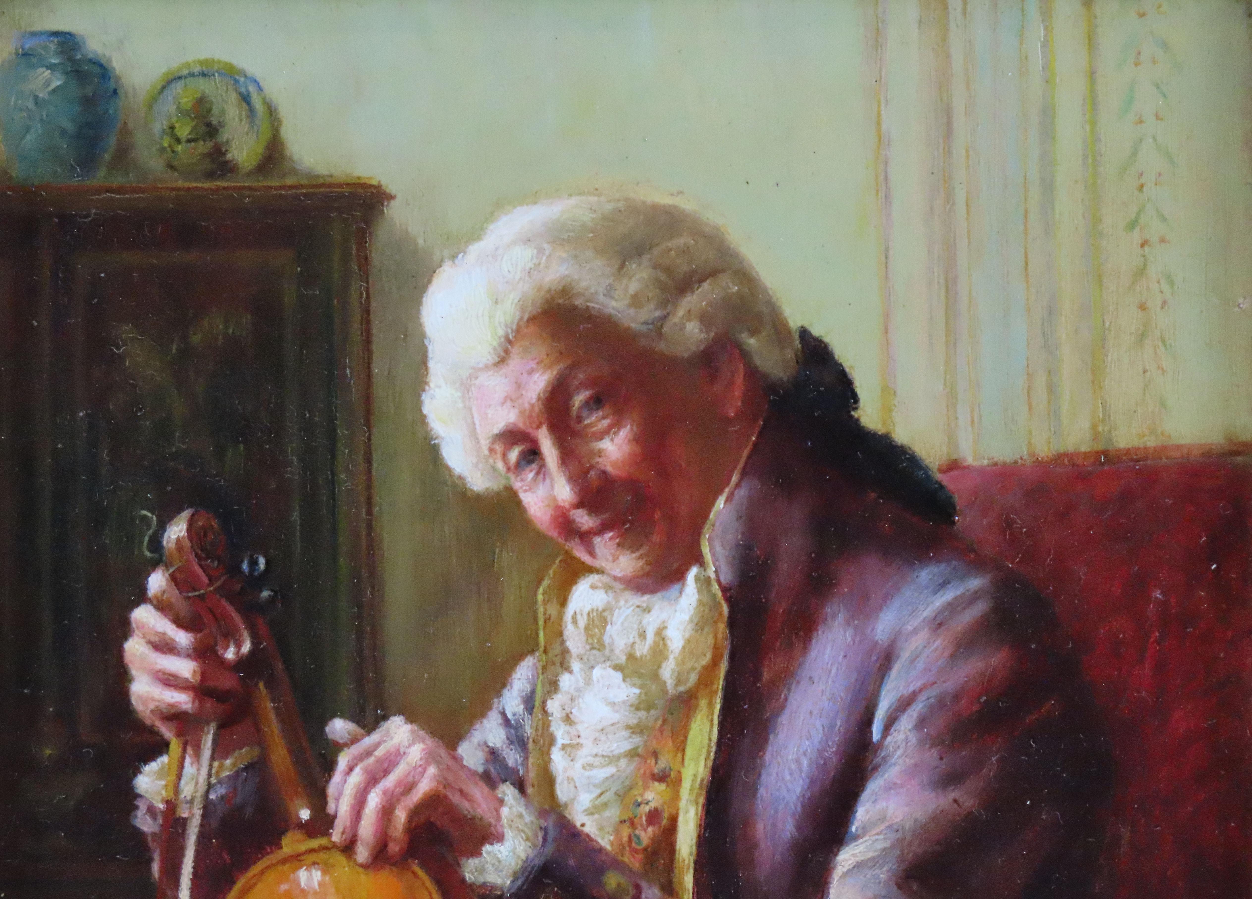 Original Öl auf Platte. Alfred John Bouchette, „Der Violinist“ im Angebot 3