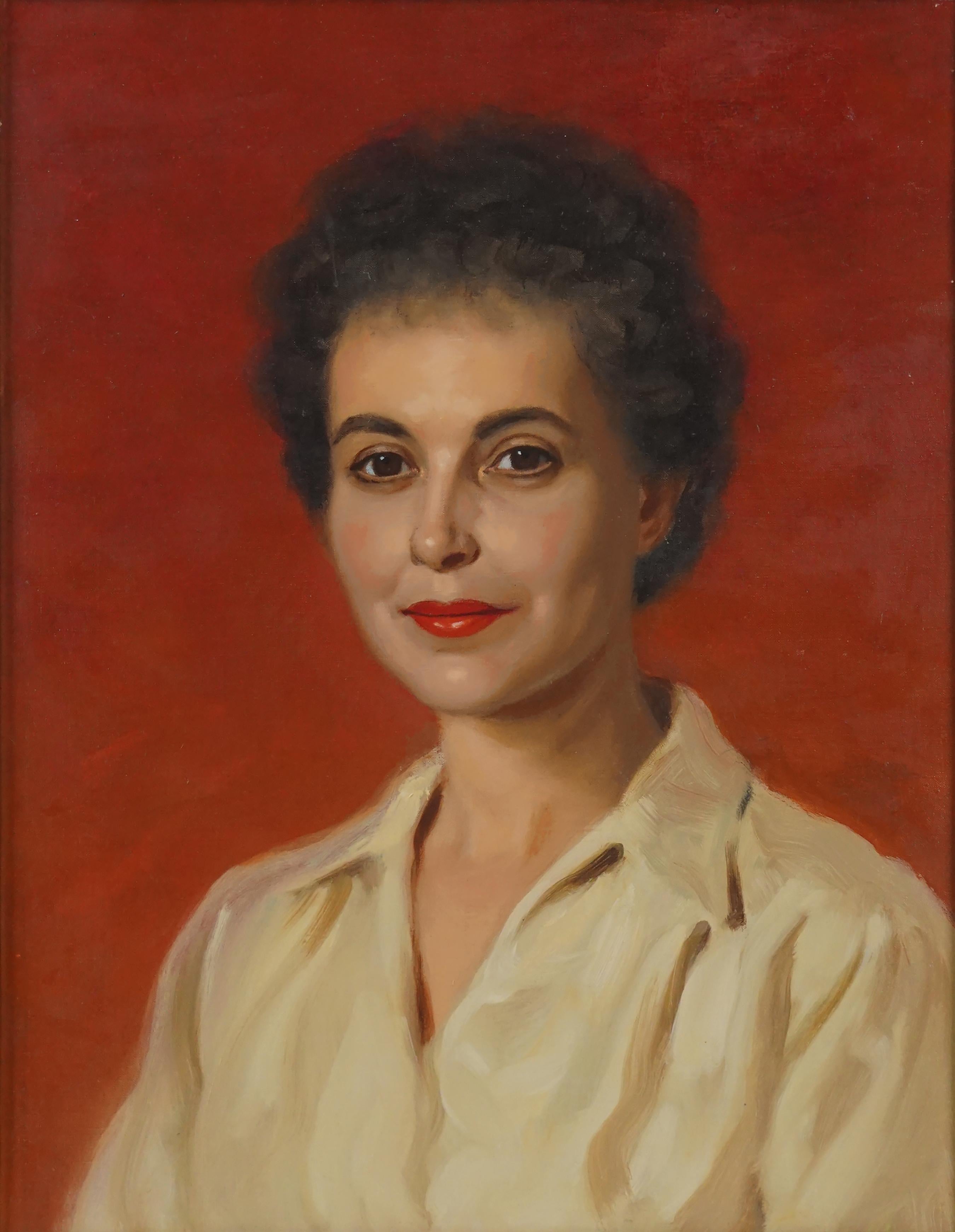 mid century portrait painting