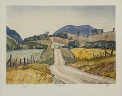 'Country Road' Limited Edition Lithograph after Watercolour Painting