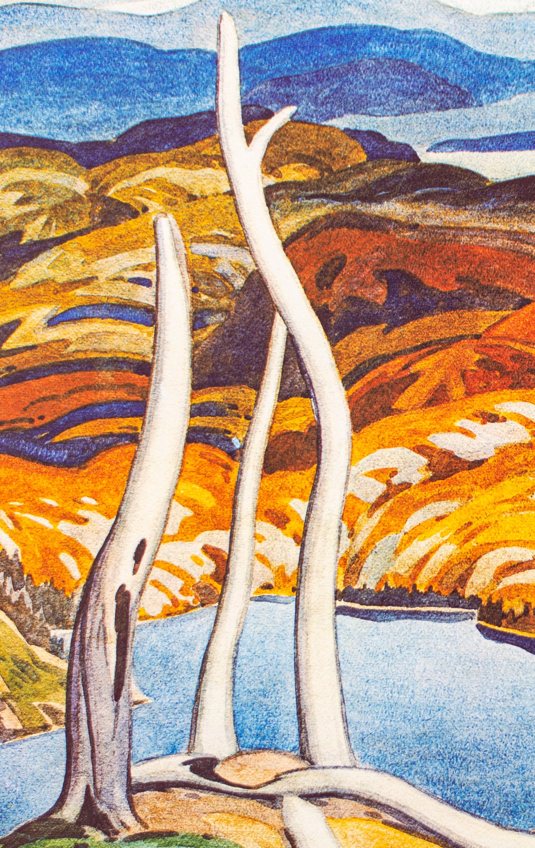 Quando il mondo pensa al famoso Gruppo dei Sette, è probabile che si ricordi questo tipo di immagine: la tranquilla maestosità della natura selvaggia canadese. Questa litografia di uno dei suoi membri più giovani, Alfred Joseph Casson, è uno dei