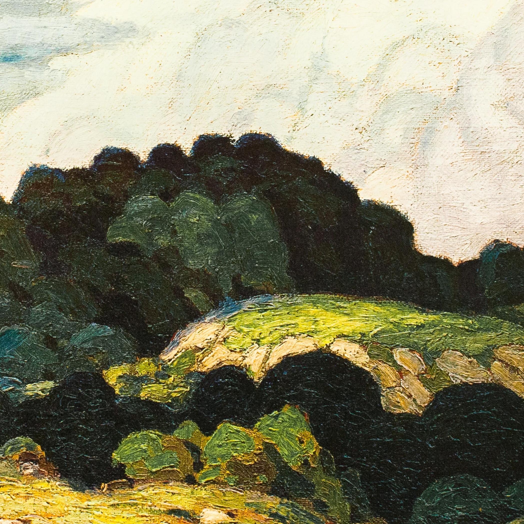 Sunlit Hill - Post-Impressionist Painting by Alfred Joseph Casson