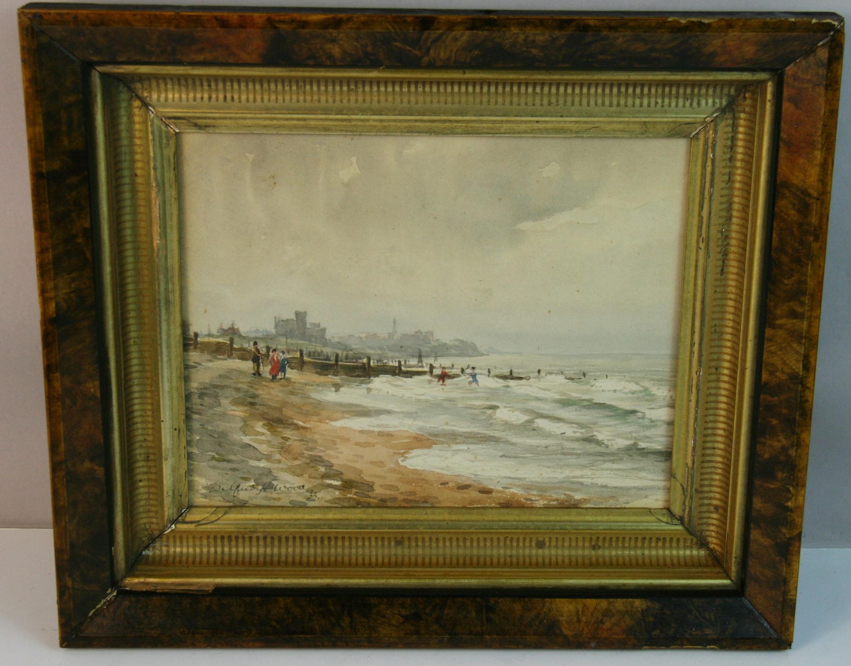 Antiquities Seascape Lanconshire England 1933 - Painting de Alfred K. Wood
