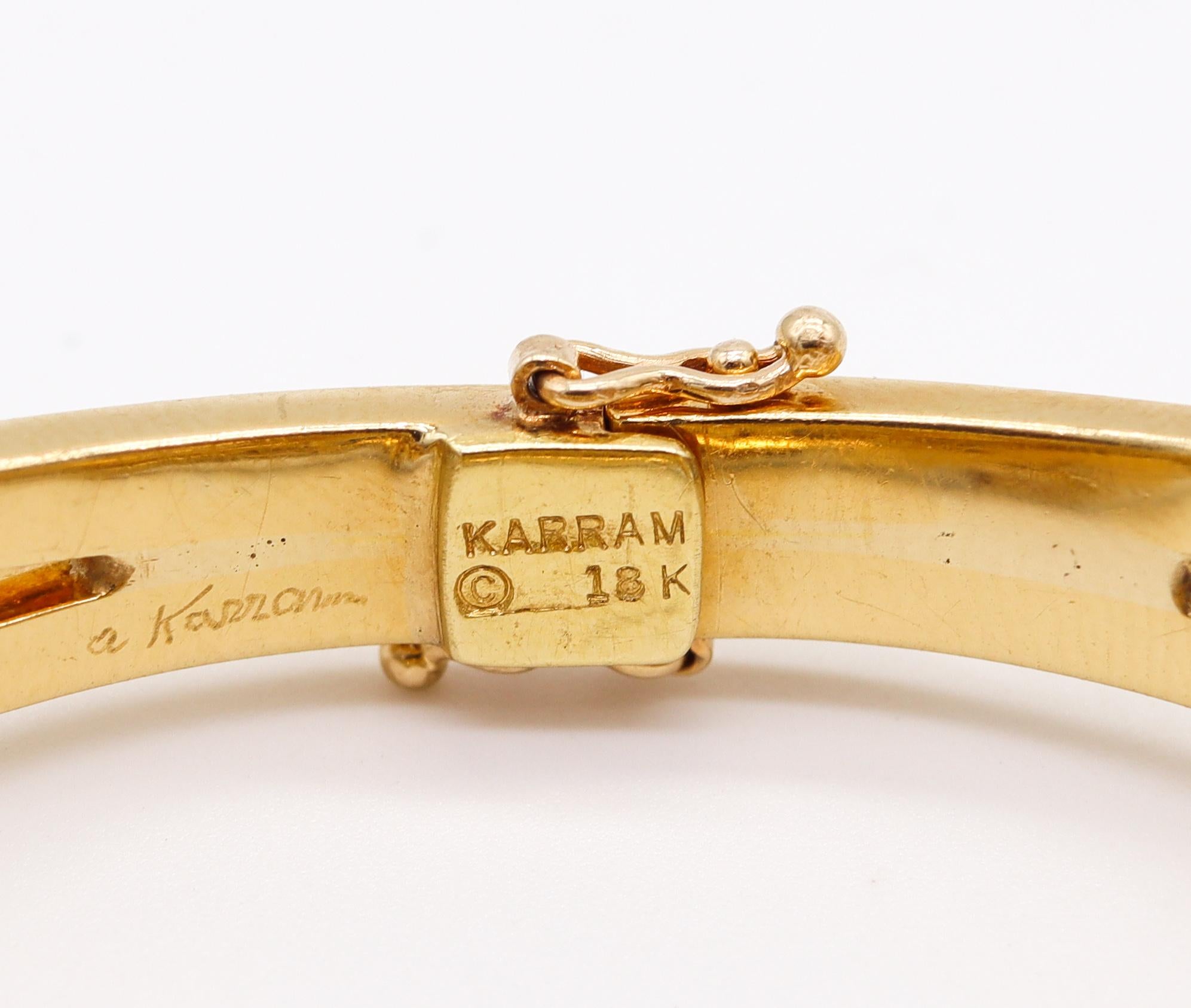 Alfred Karram 1970 New York Brutalism Geometric Cubic Bracelet In 18Kt Gold In Excellent Condition In Miami, FL