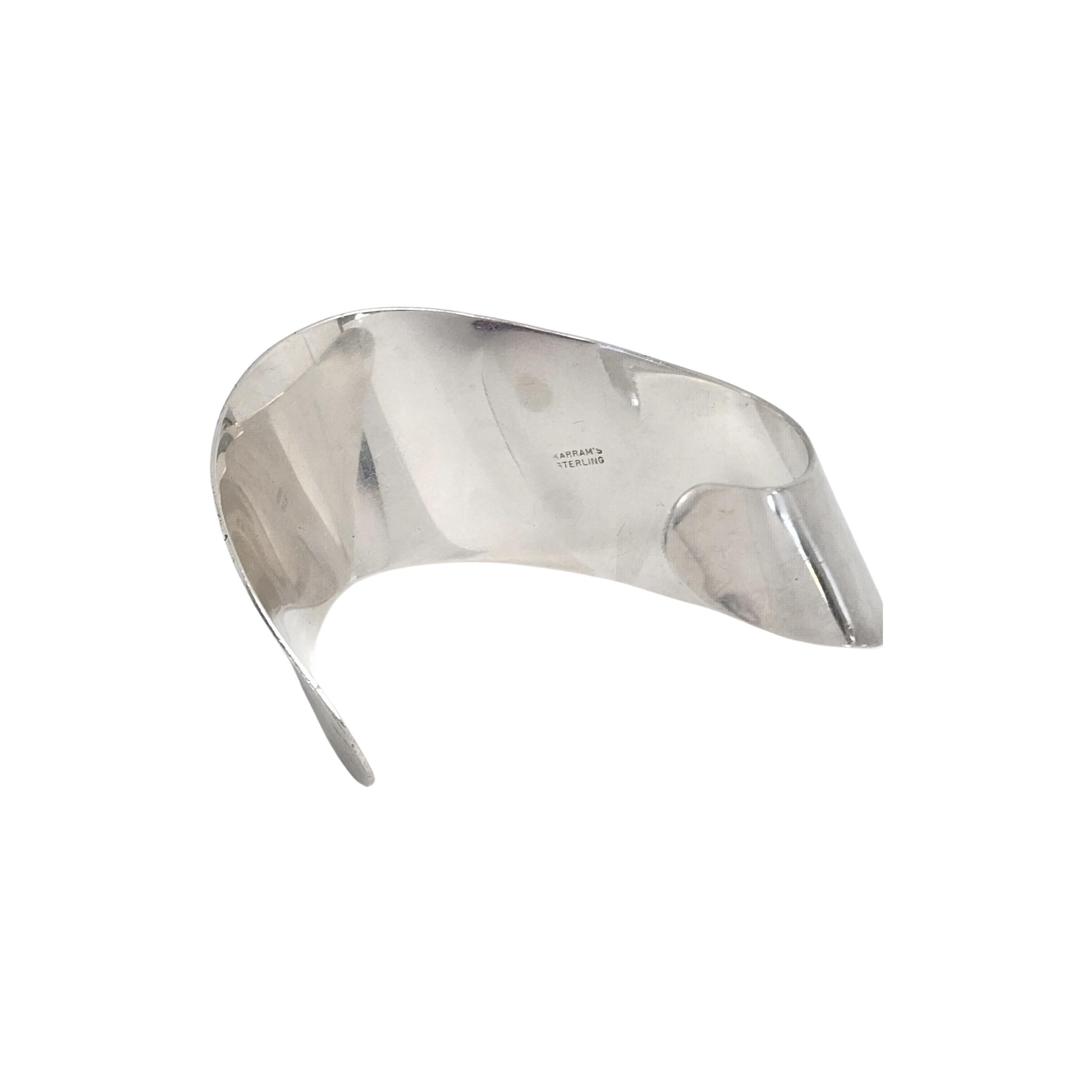 Alfred Karram Sterling Silver Modernist Cuff Bracelet #13276 In Good Condition For Sale In Washington Depot, CT