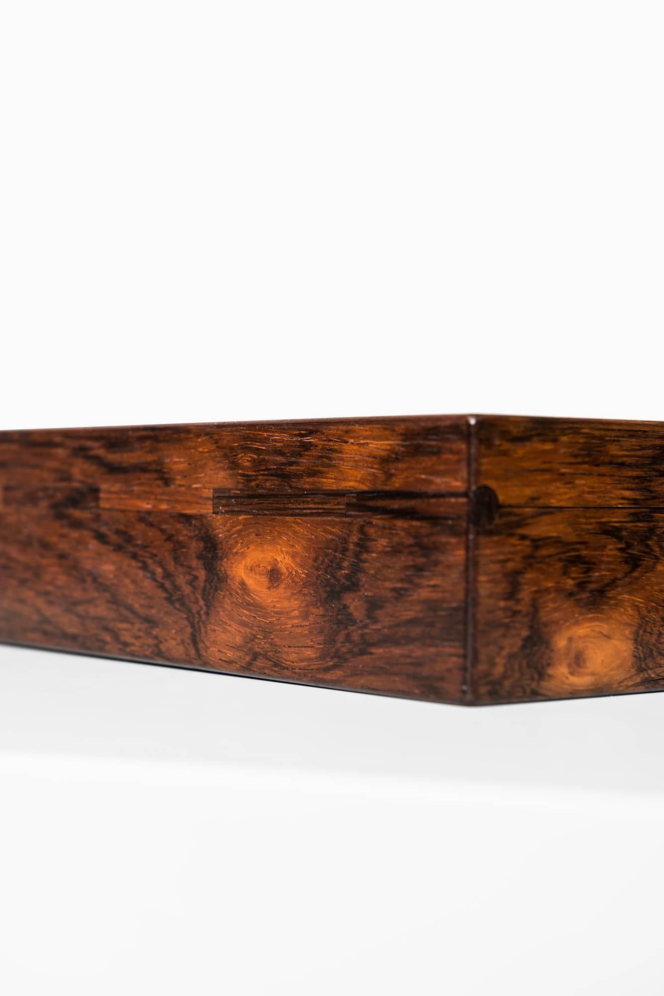 Scandinavian Modern Alfred Klitgaard Handcrafted Box in Rosewood and Enamel by Alfred Klitgaard