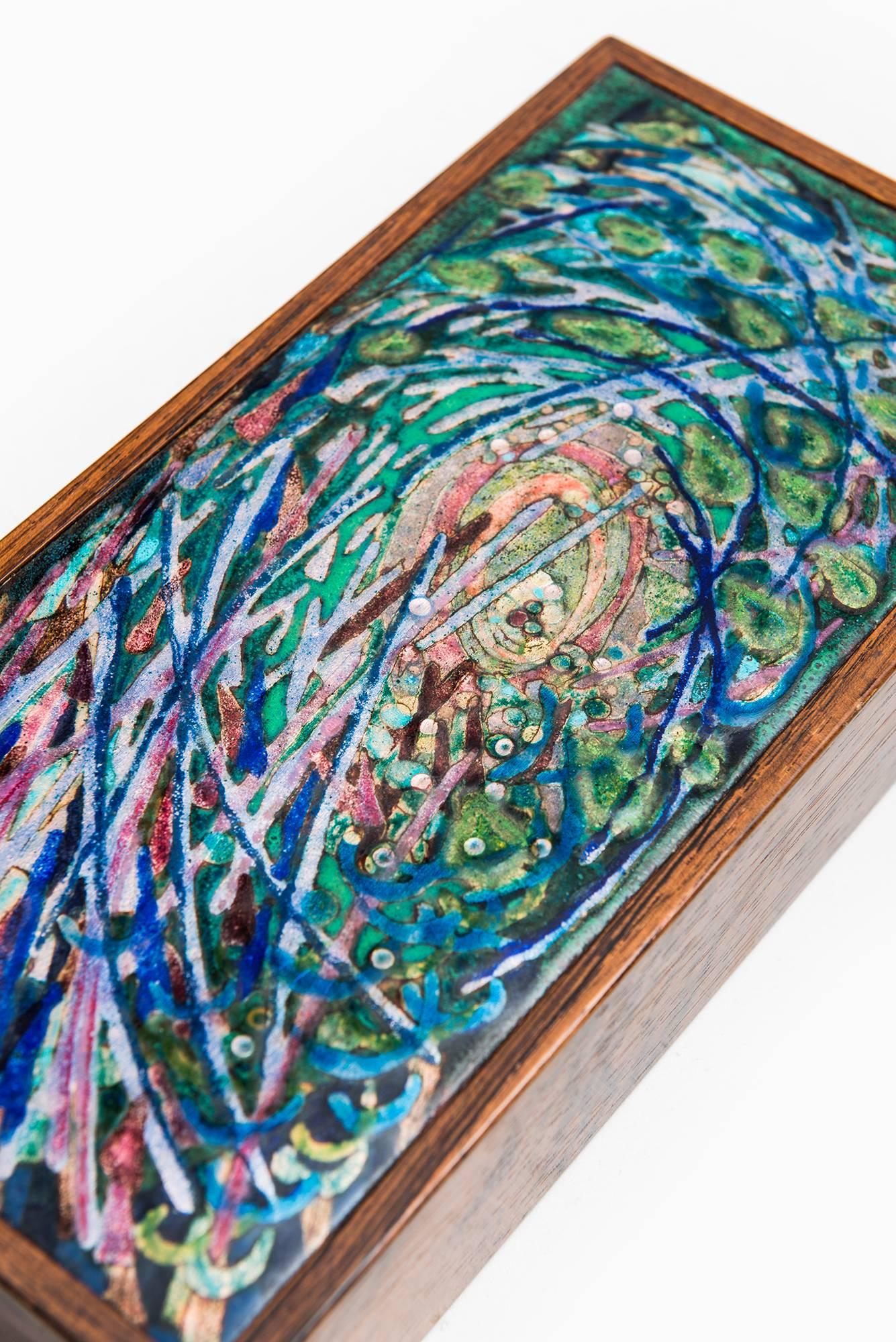 Alfred Klitgaard Handcrafted Box in Rosewood and Enamel by Alfred Klitgaard 3