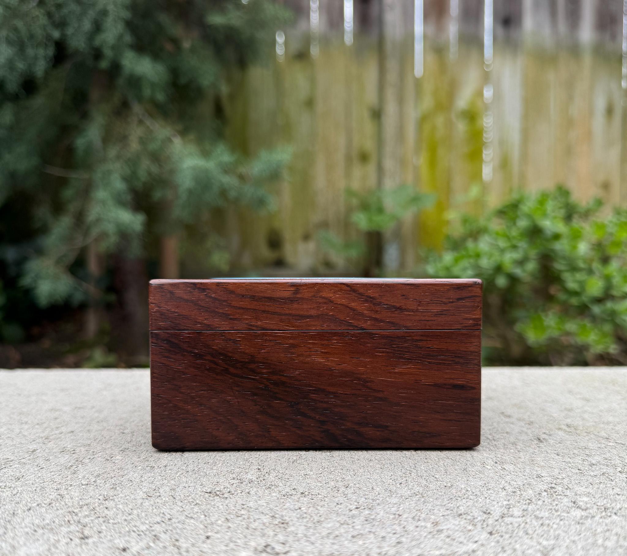Alfred Klitgaard Wood & Enamel Box for Bodil Eje, Denmark, c.1965 For Sale 4