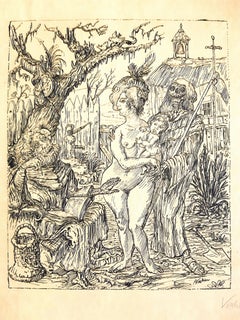 Die Versuchung des Heiligen Antonius - Original Lithograph by A. Kubin - 1922