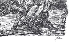 Rettung - Original Lithograph by Alfred Kubin - 1944