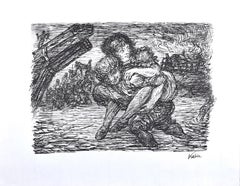 Rettung - Litografía original de Alfred Kubin - 1944