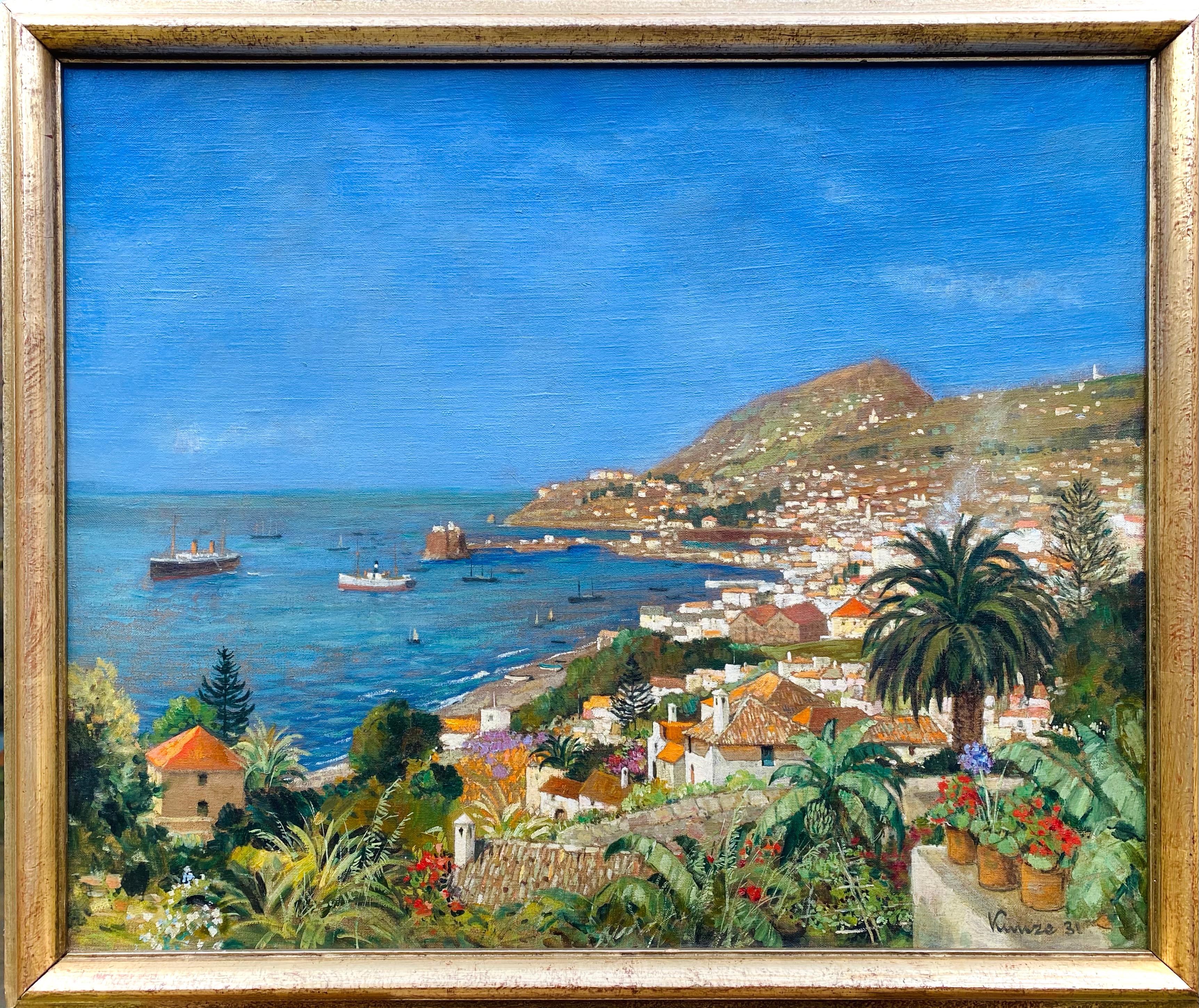 Alfred Kunze, Chemnitz 1866 - 1943, Deutscher Maler, Ansicht von Funchal - Madeira