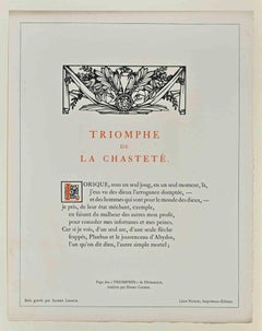 The Triumph of Chastity - Woodcut by Alfred Latour - Early 20th Century