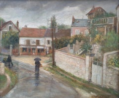 LAVERGNE Montparnasse painting French village Ile de France Oise SANTEUIL 20th