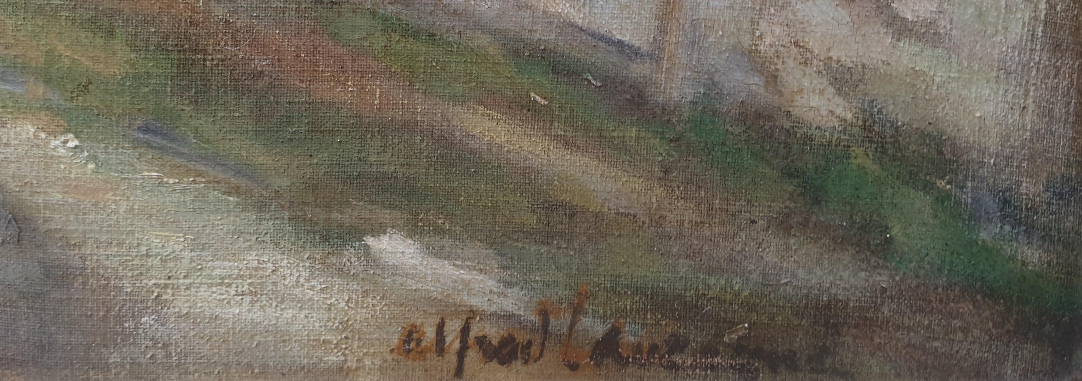 LAVERGNE Montparnasse pittura villaggio francese Ile de France Oise SANTEUIL 20 in vendita 1